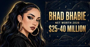 Bhad Bhabie net worth 2026 — estimated $25 to $40 million fortune infographic