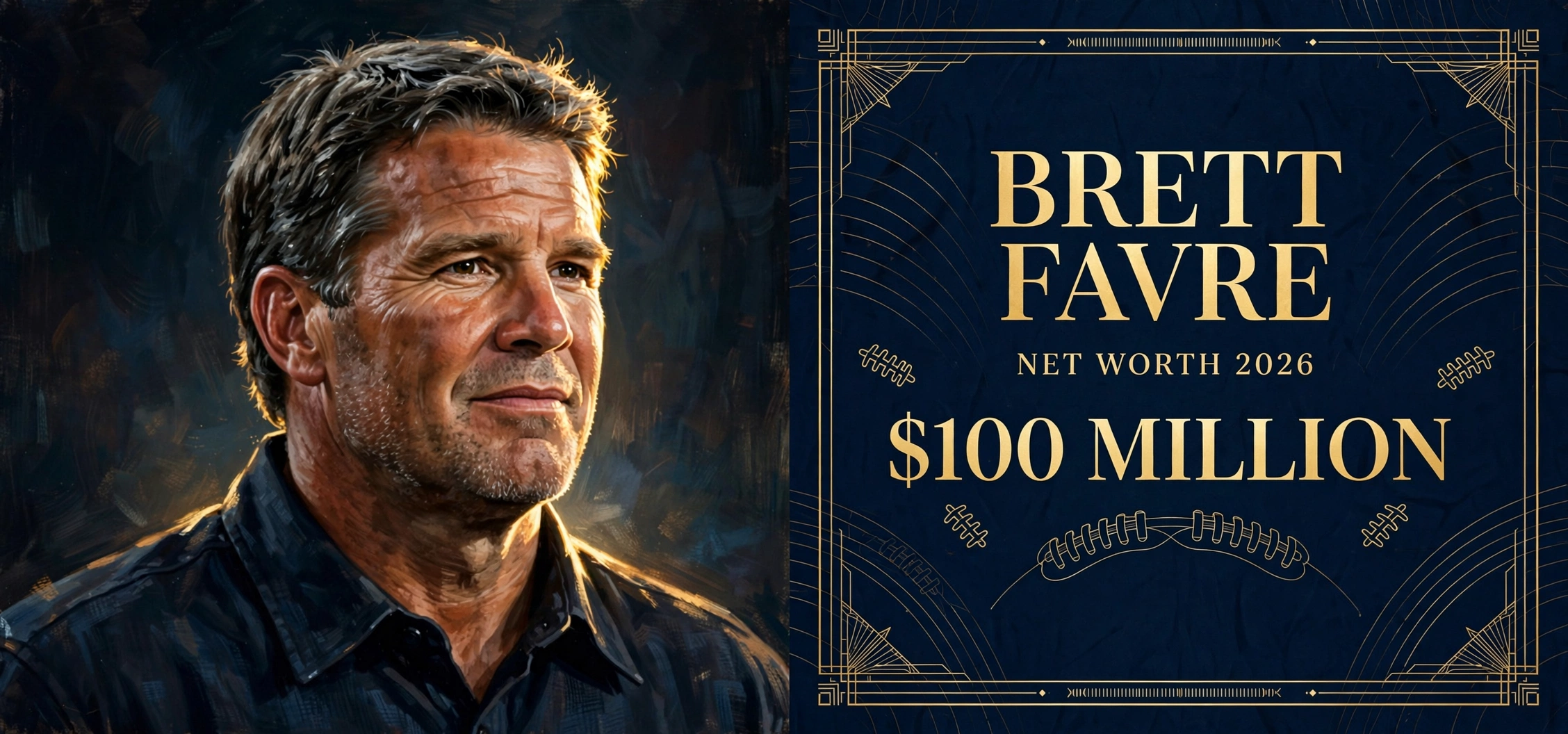 Brett Favre net worth 2026 illustrated portrait