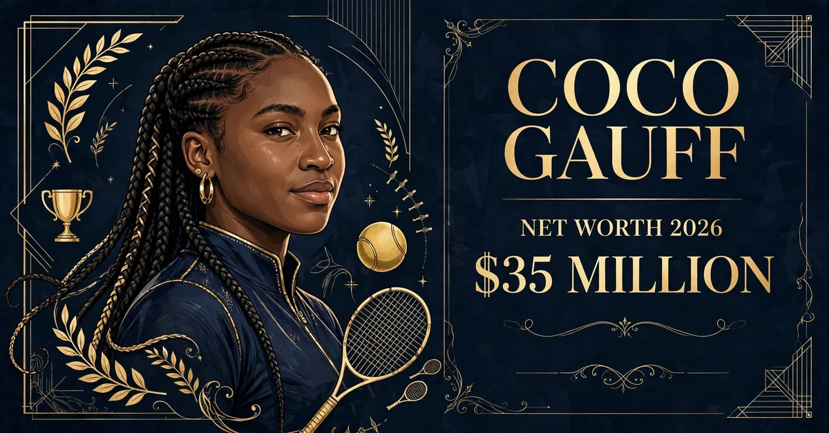 Coco Gauff net worth 2026 — estimated $35 million fortune infographic