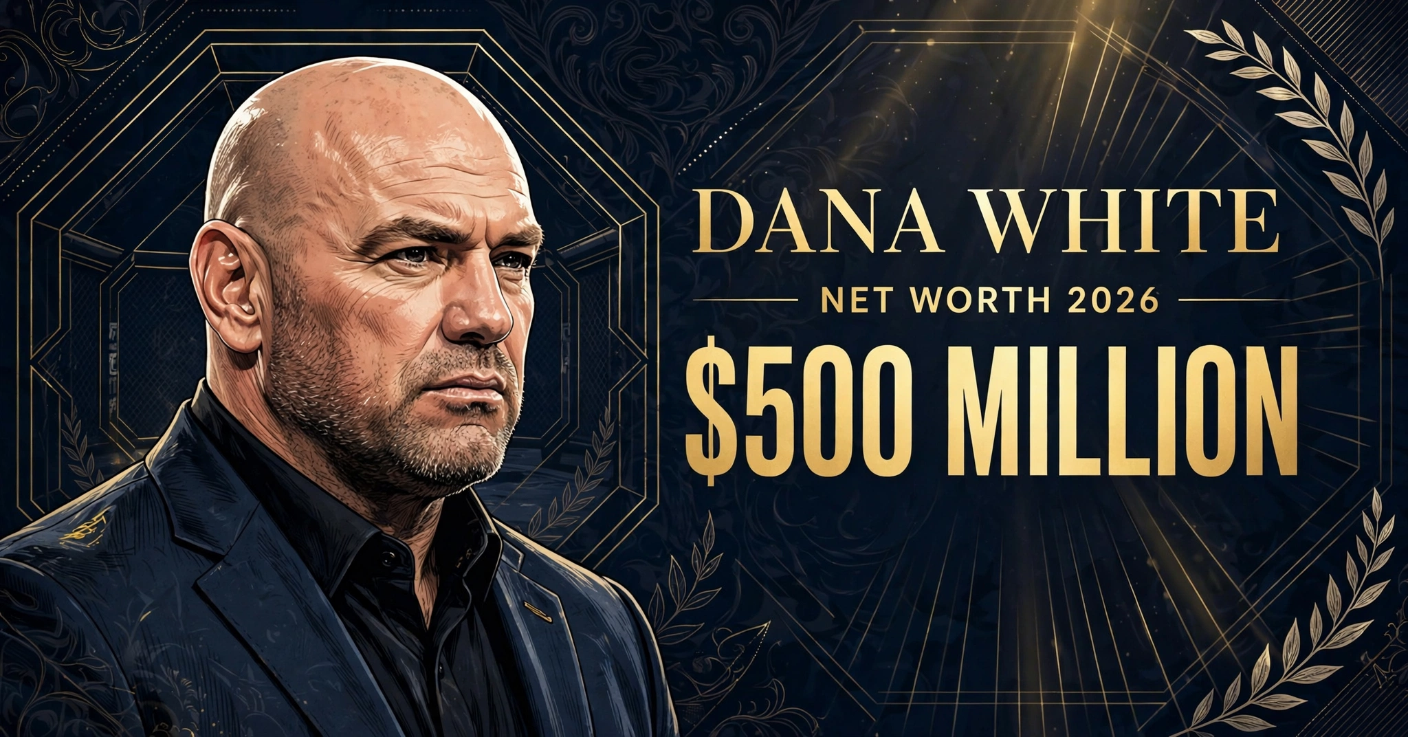 Dana White net worth 2026 — estimated $500 million fortune infographic