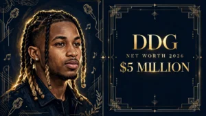 DDG net worth 2026 — estimated $5 to $8 million fortune infographic