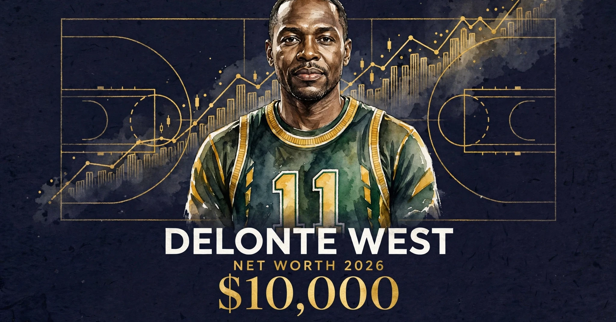 Delonte West net worth 2026 — estimated $10,000 fortune infographic