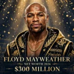 Floyd Mayweather net worth 2026 — estimated $300 million fortune infographic