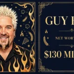 Guy Fieri net worth 2026 — estimated $100 to $150 million fortune infographic