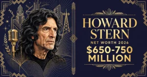 Howard Stern net worth 2026 — estimated $650 to $750 million fortune infographic