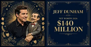 Jeff Dunham net worth 2026 — estimated $120 to $140 million fortune infographic