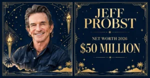 Jeff Probst net worth 2026 — estimated $50 million fortune infographic