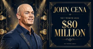 John Cena net worth 2026 — estimated $80 million fortune infographic