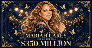 Mariah Carey net worth 2026 — estimated $350 million fortune infographic