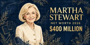 Martha Stewart net worth 2026 — estimated $400 million fortune infographic