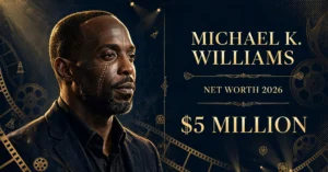 Michael K. Williams net worth 2026: illustrated portrait of the late actor with the estimated $5 million figure at the time of his death