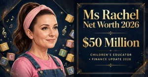 Ms. Rachel net worth 2026 — estimated $50 million fortune infographic