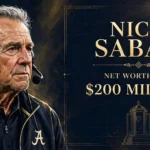 Nick Saban net worth 2026 — estimated $150 to $200 million fortune infographic