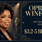 Oprah Winfrey net worth 2026 — estimated $3.2 to $5 billion fortune infographic