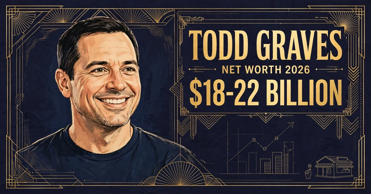 Todd Graves net worth 2026 — estimated $18 to $22 billion fortune infographic