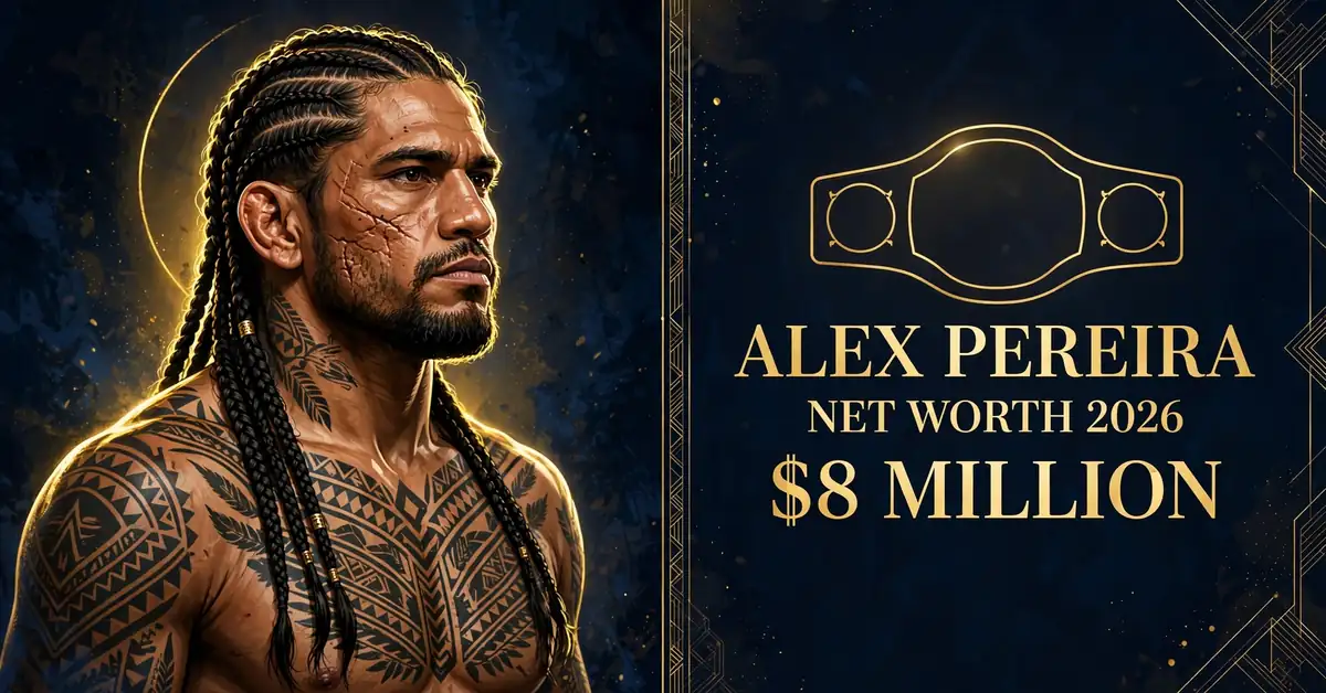 Alex Pereira net worth 2026 — estimated $4 to $8 million fortune infographic