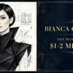 Bianca Censori net worth 2026 — estimated $1 to $2 million fortune infographic