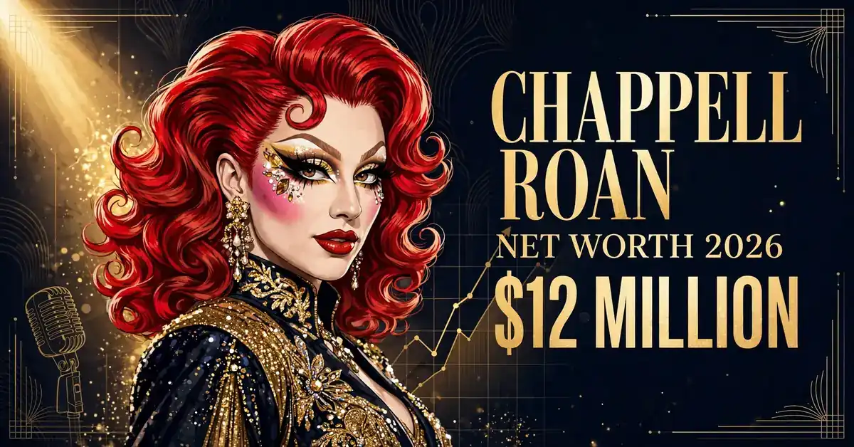 Chappell Roan net worth 2026 — estimated $10 to $15 million fortune infographic