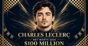 Charles Leclerc net worth 2026 — estimated $70 to $125 million fortune infographic
