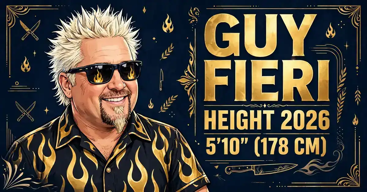 Guy Fieri height 2026 — how tall the Food Network star stands, illustrated infographic