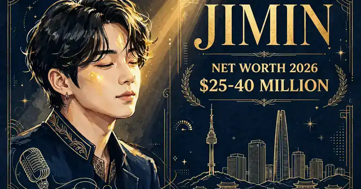 Jimin net worth 2026 — estimated $25 to $40 million fortune infographic
