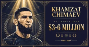 Khamzat Chimaev net worth 2026 — estimated $3 to $6 million fortune infographic