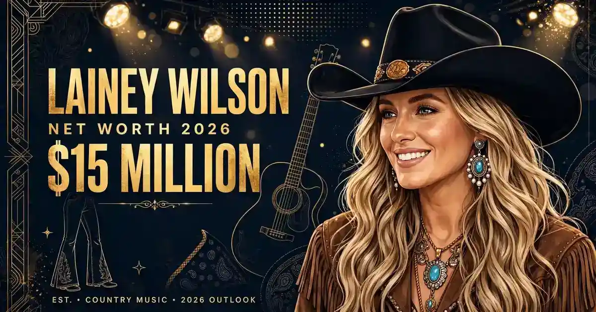Lainey Wilson net worth 2026 — estimated $15 million fortune infographic