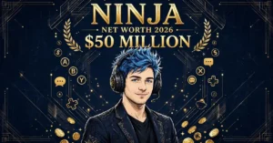 Ninja net worth 2026 — estimated $40 to $50 million fortune infographic