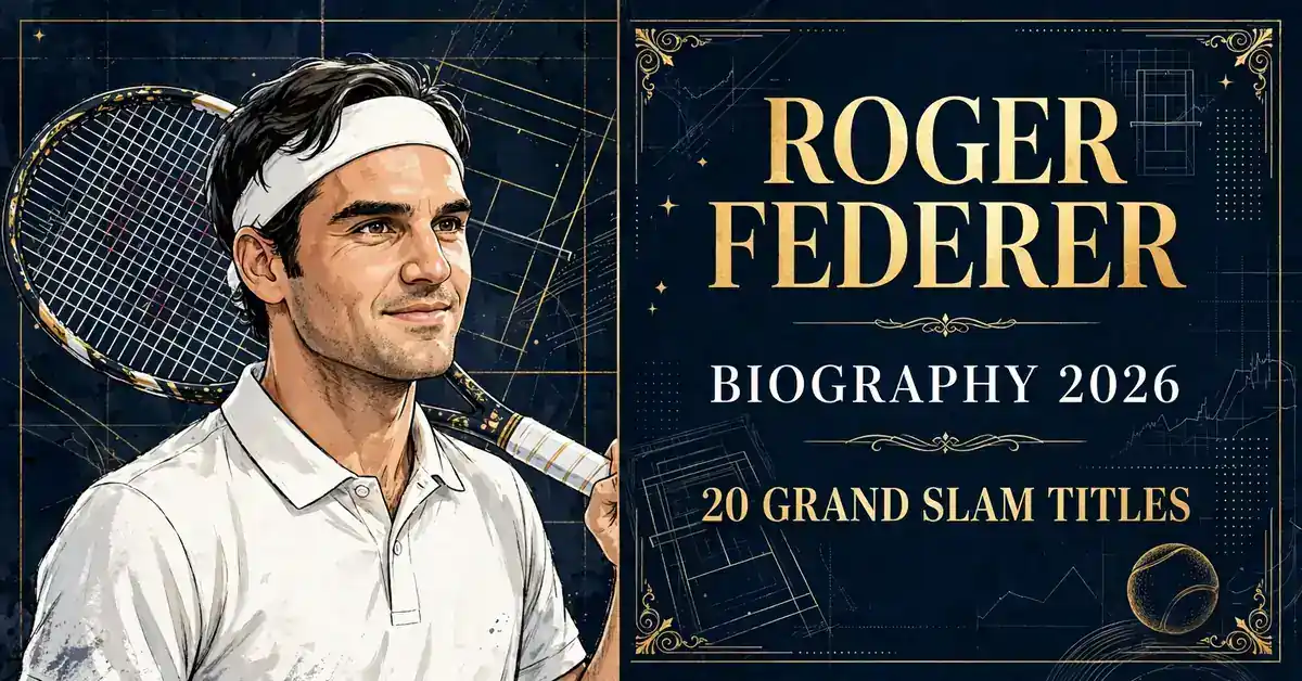 Roger Federer biography 2026 — career, family, and $1.1B fortune infographic