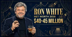Ron White net worth 2026 — estimated $40 to $45 million fortune infographic