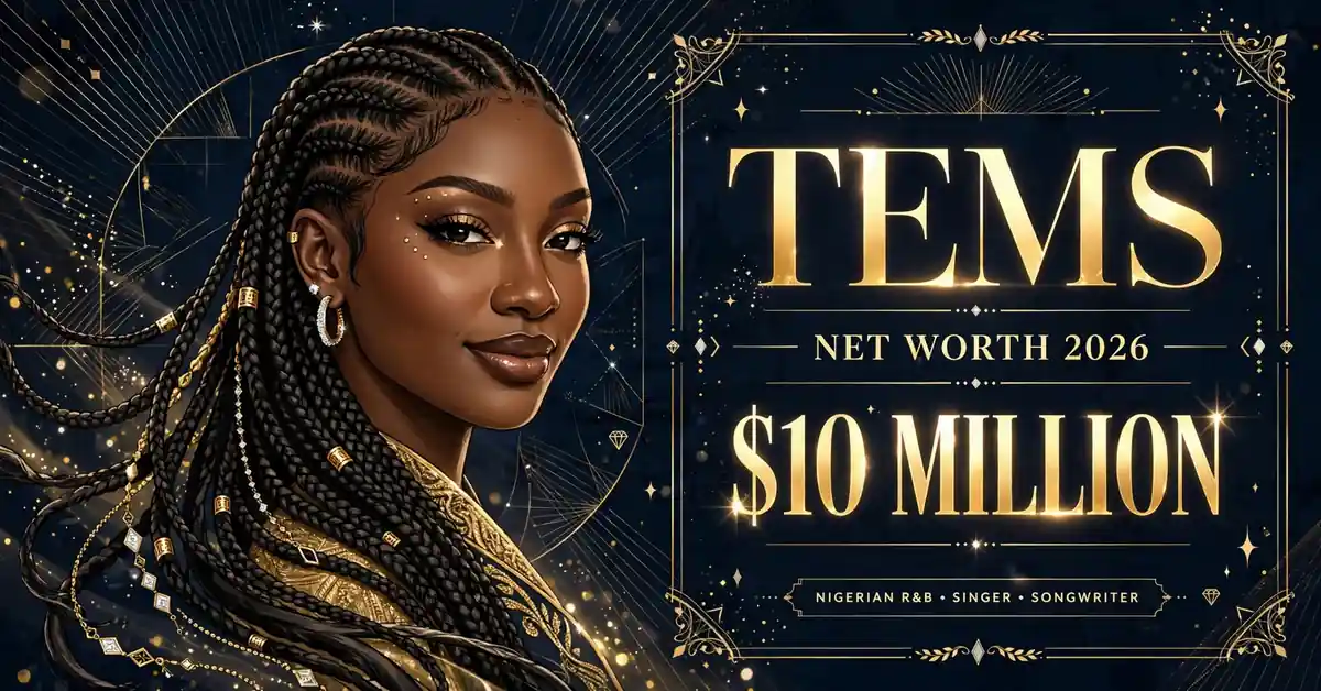 Tems net worth 2026 — estimated $8 to $15 million fortune infographic